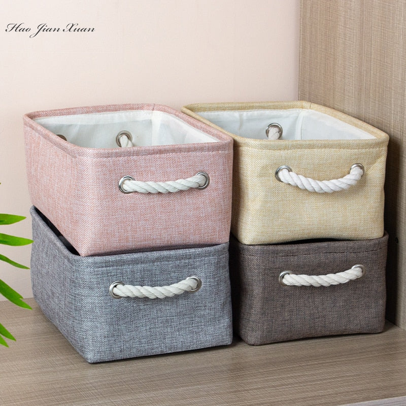 Cotton Linen Folding Storage Baskets.  Great For Organizing Kids Toys Or Laundry.