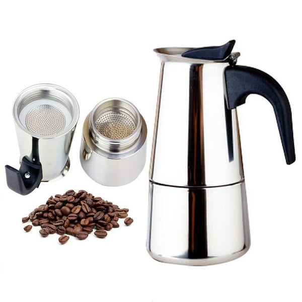 Stainless Steel Stovetop Espresso 2-12 Cup Coffee Maker.