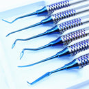 6pcs Dental Composite Resin Filling Spatula Titanium plated Head Resin Filler Set thick handle Restoration set Dental Instrument