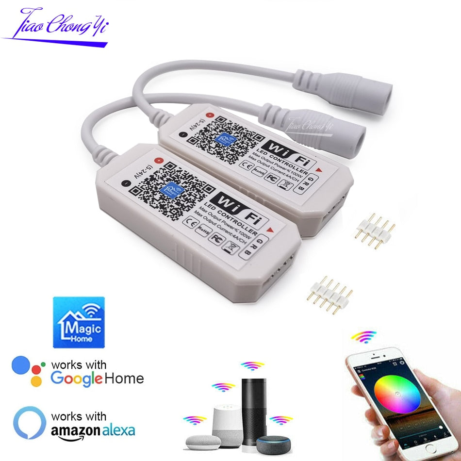 Smartphone Control Mini RGB RGBW WiFi Controller DC12V-24V For Led Multicolor Strip Panel Light.