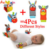 0-12 Months Baby Animal Socks+ Rattle OR  Wrist Strap +Rattles.