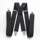 Men's & Women's Dark Gray suspender 3.5 cm width adjustable elastic X back With Clips.  Sizes L, XL, XXL.