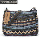 Annmouler Women's Cotton Crossbody Shoulder Bag With Multiple Pockets.