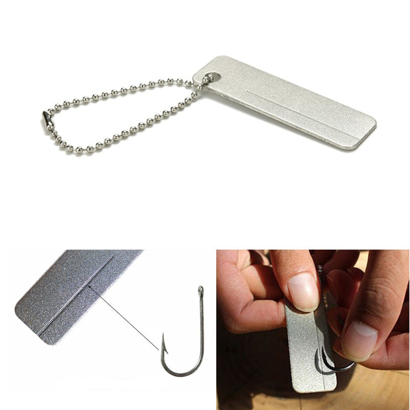 Portable Tungsten Ceramic Carbide Knife Whetstone Sharpener Sharpen Fish Hook Pocket Diamond Tool Camp Hike outdoor