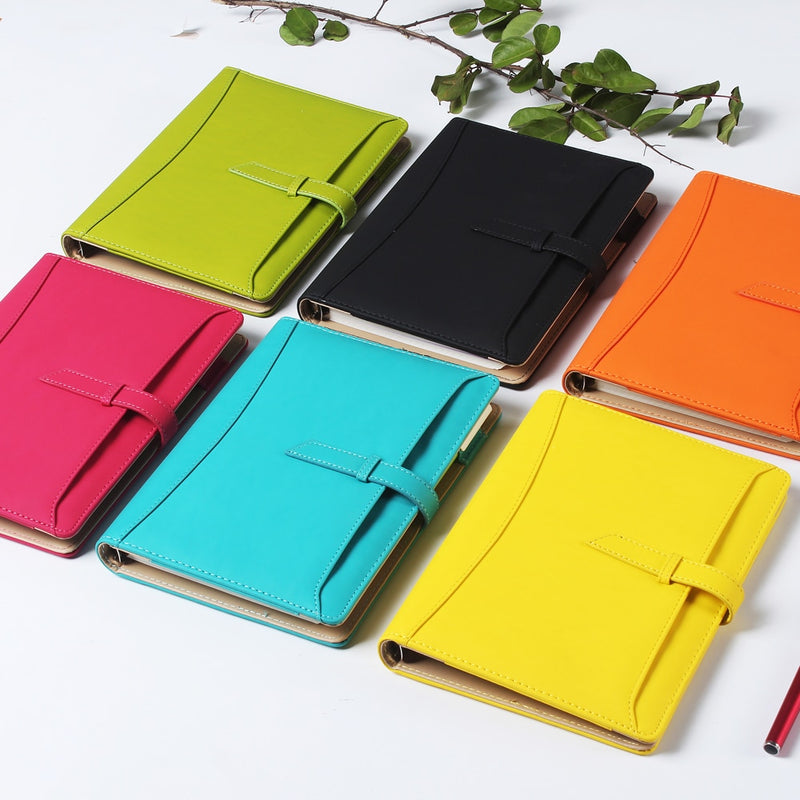 Macaron leather binder notebook organizer. Great for office and school planning.