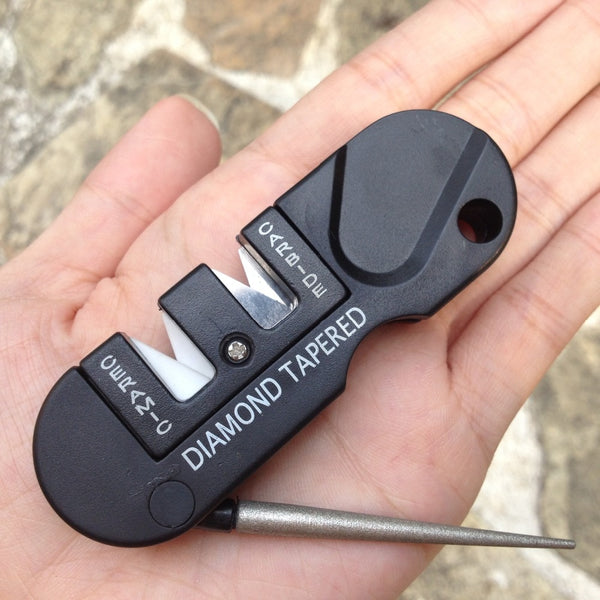 Portable Tungsten Ceramic Carbide Knife Whetstone Sharpener Sharpen Fish Hook Pocket Diamond Tool Camp Hike outdoor