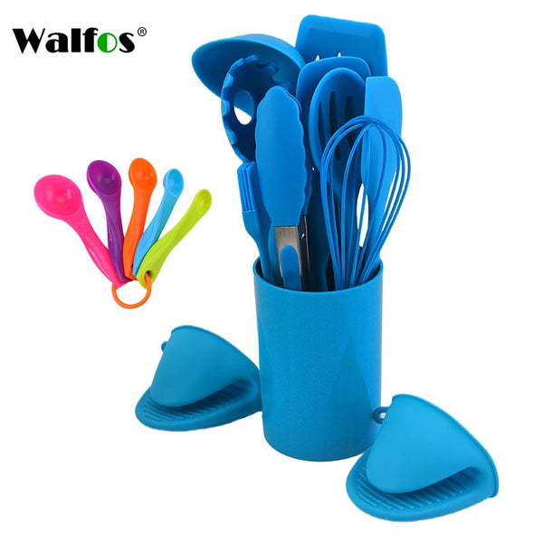 Walfos 14 Pcs Heat Resistant Silicone Nonstick Cooking Utensils.