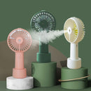 USB Rechargeable Handheld Mini cooling fan with water spray mist.