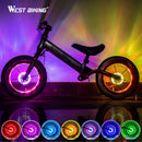 Smart rechargeable LED Bicycle Wheel Light.  7 colors with 18 changeable modes attaches to the hub.