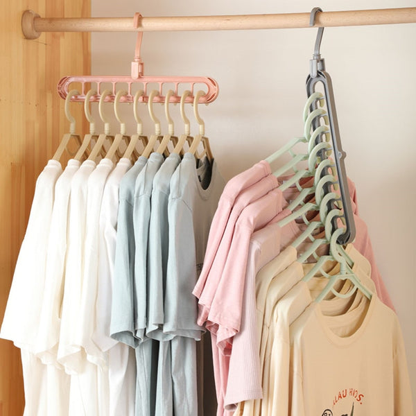 Plastic multi-port support hangers for Clothes.