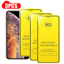 9D 3Pcs Tempered Glass For iPhone 11 12 13 14 Pro Max Plus Screen Protector For iPhone X Xr Xs Max 6 7 8 SE Full Cover Glass