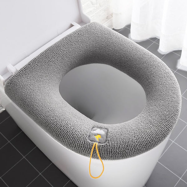 Universal Soft Warm Toilet Seat Cushion.  Easily removed and washable.