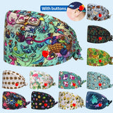 100% Cotton Adjustable Beautician Scrub Hat Or Medical Lab Cap.