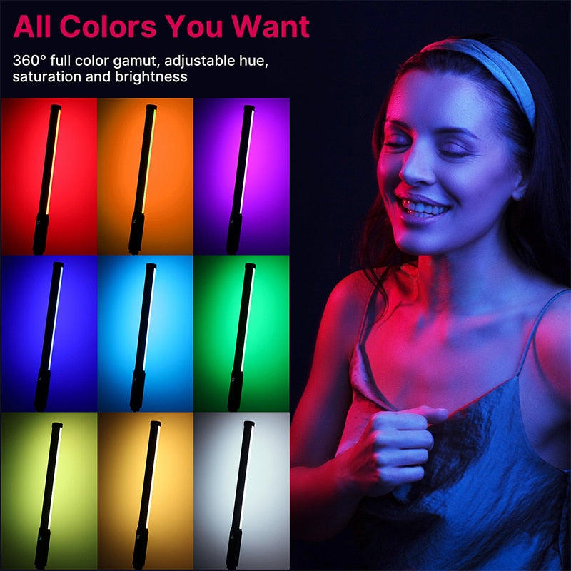 Ulanzi VL119 Handheld RGB Colorful Stick Light 19.68 inch Handheld LED Light Wand CRI 95+ 2500K-9000K Photography Studio Lamp