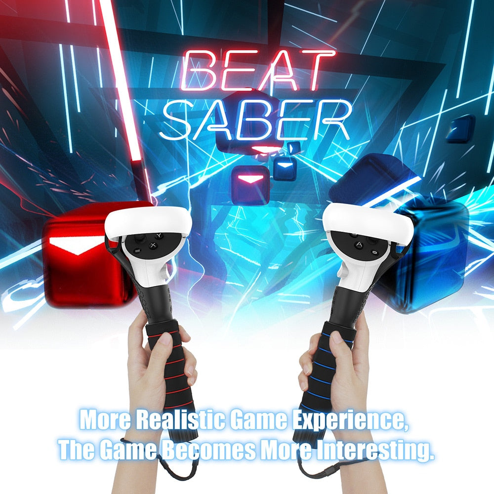 Meta Oculus Quest 2  VR Controllers Long Stick Handle Dual Lightsaber Playing Beat Saber Games for Quest/Rift S