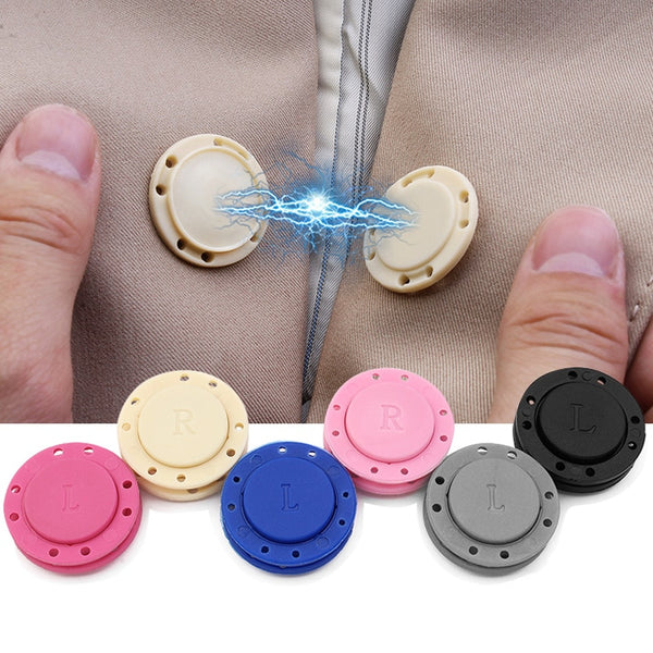 Invisible Magnet Buttons that can be sewed on to clothing.