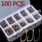 Aorace 100Pcs carbon steel circle fishing hooks.