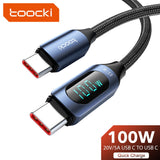 Toocki Type C to Type C Cable 100W PD Fast Charging Charger USB C to USB C Display Cable