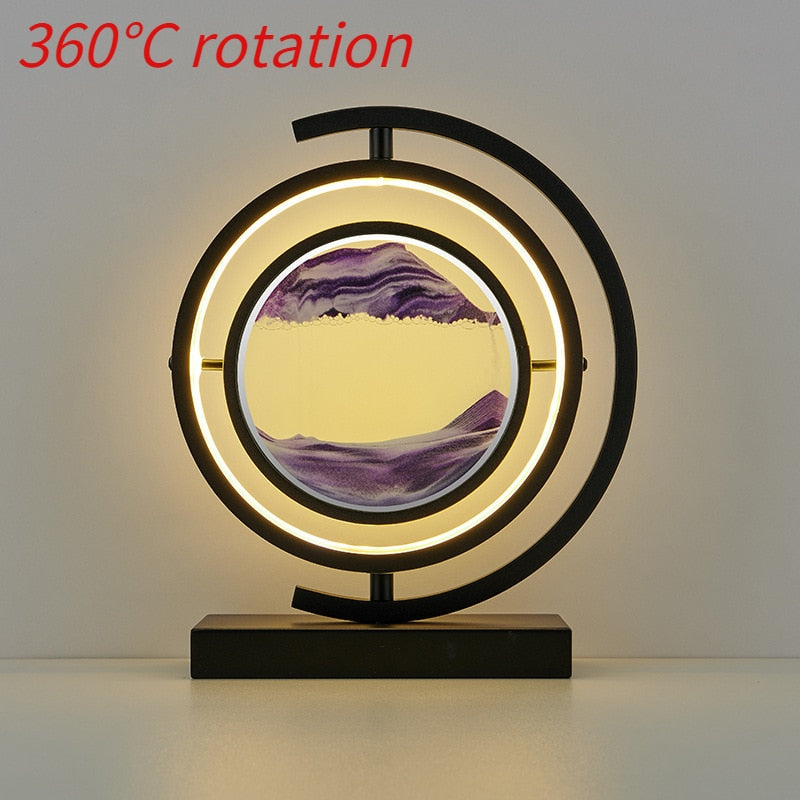 LED quicksand painting hourglass art night light