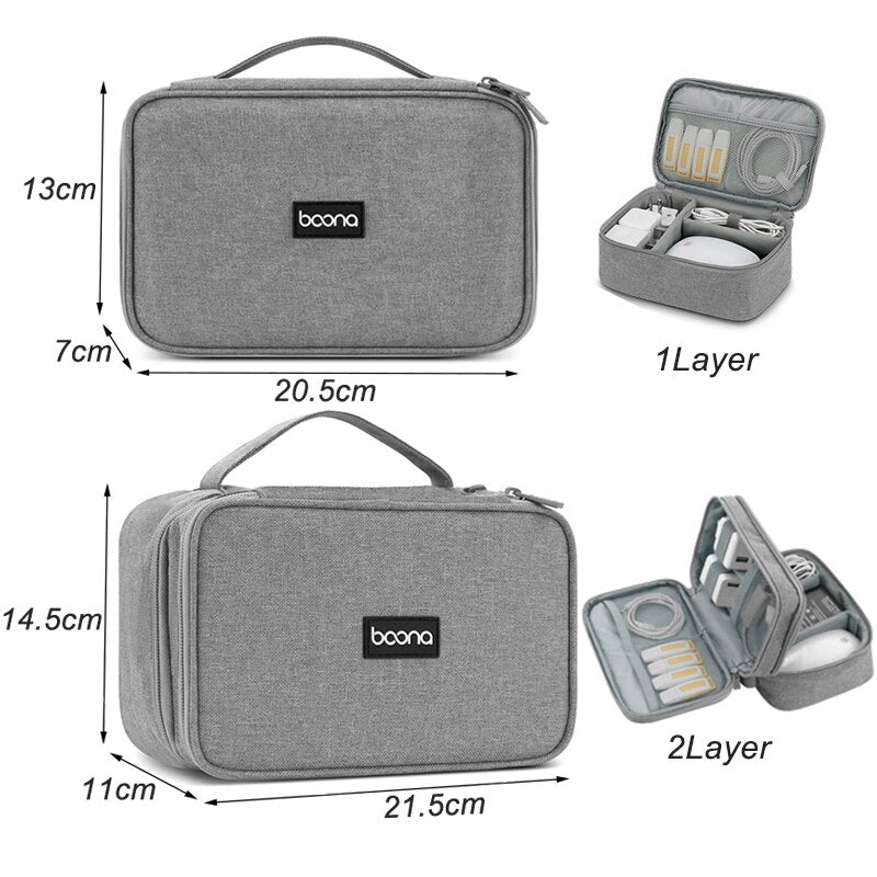 Cable Storage Bag Portable Travel Charger USB Storage Bag Waterproof