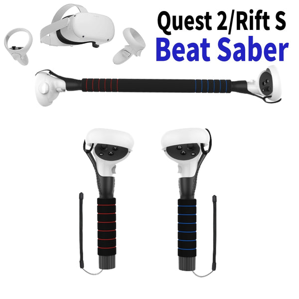 Meta Oculus Quest 2  VR Controllers Long Stick Handle Dual Lightsaber Playing Beat Saber Games for Quest/Rift S