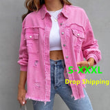 Women's Mid Length Denim Jacket.