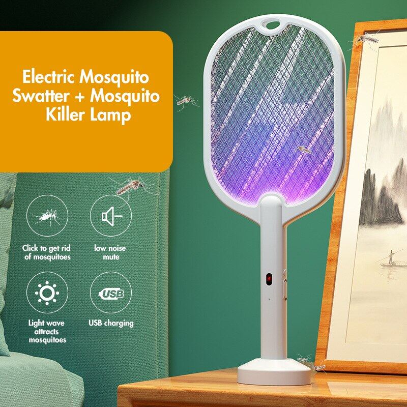 USB rechargeable 3 In 1 Electric Fly/Mosquito Swatter.  3000V