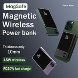 10000mAh Magnetic Power Bank Fast Charging External Battery For Iphone 15W Wireless Charge Powerbank