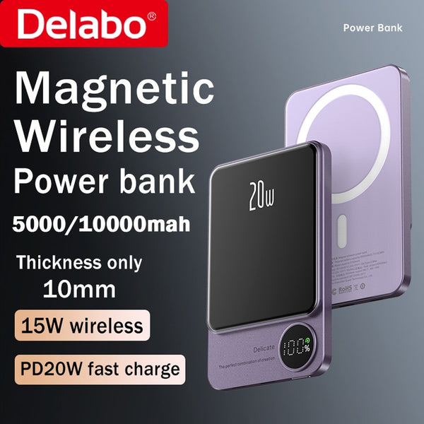 Wireless Power Bank Magnetic 10000mAh,Type C Fast Charger For iPhone 14 13 12 Xiaomi Samsung Magnetic safe Series