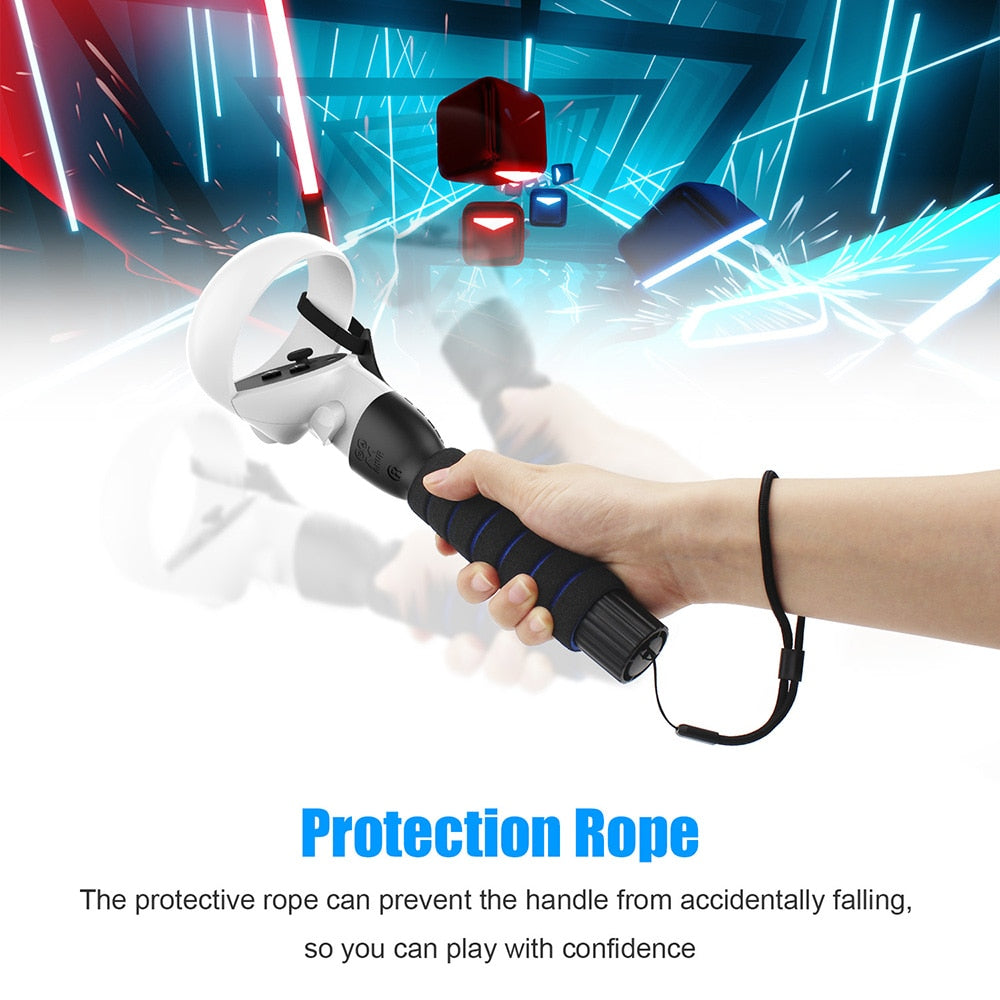 Meta Oculus Quest 2  VR Controllers Long Stick Handle Dual Lightsaber Playing Beat Saber Games for Quest/Rift S