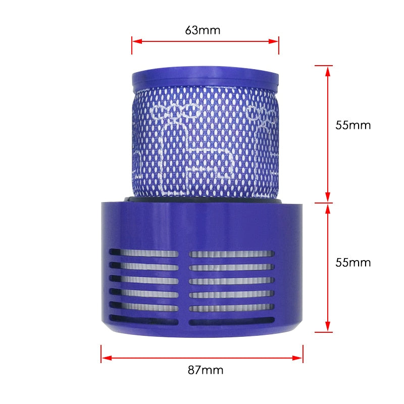 Washable Big Filter Unit For Dyson V10 Sv12 Cyclone Animal Absolute Total Clean Cordless Vacuum Cleaner, Replace Filter
