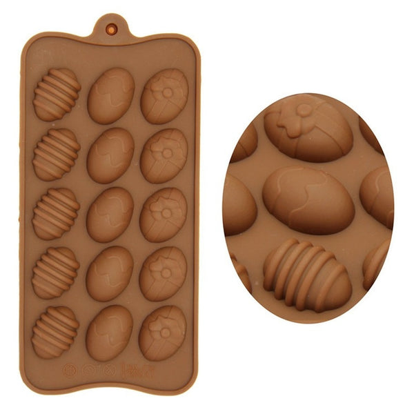 Easter Eggs Chocolate Silicone Mold.  Makes 15 Easter Eggs.