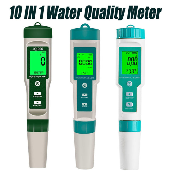 Digital PH Meter 10 in 1 Water Quality Monitor Tester PH/EC/TDS/Salinity/Thermometer Multi-parameter Testing Meter