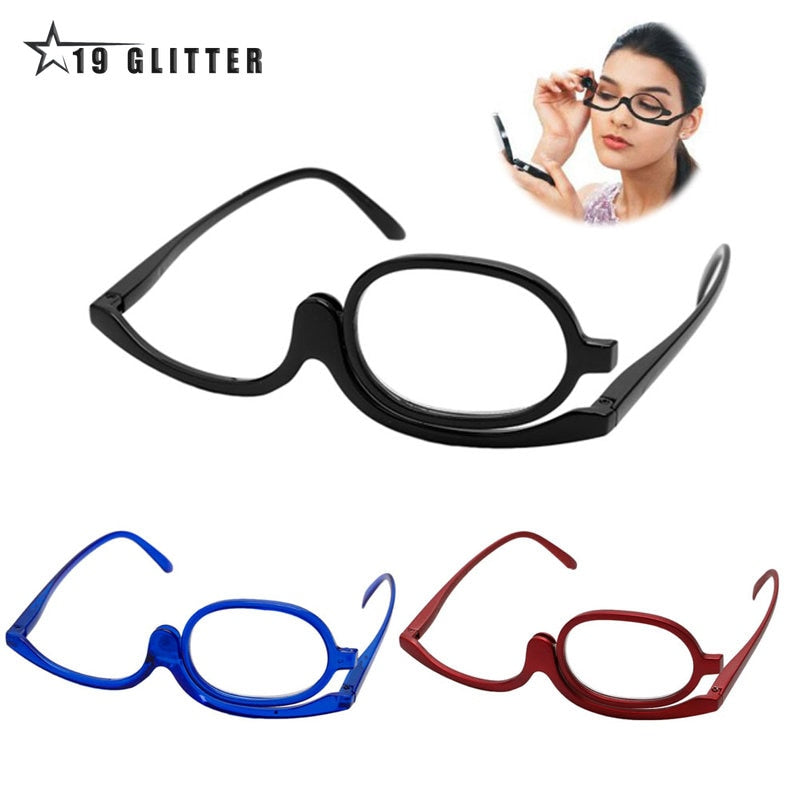 Women Folding Magnifying Glasses.  Excellent For Applying Makeup.  PC Frame +1.0~+4.0 Resin Lens.