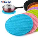 Multifunctional Round Heat Resistant Silicone Mat.  Can be used for Cup Coasters, Non-slip Pot Holder, Or Table Placemat.