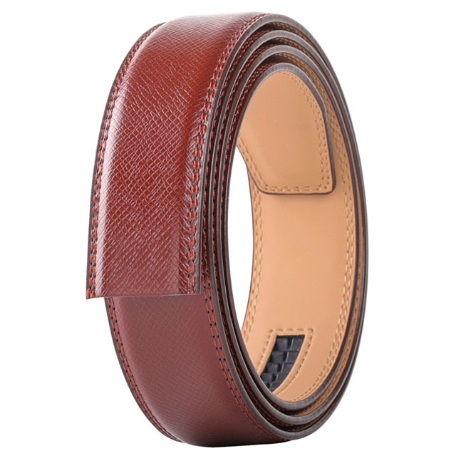 No Buckle 3.5cm Width Cowskin Genuine Leather Belt Men Without Automatic buckle