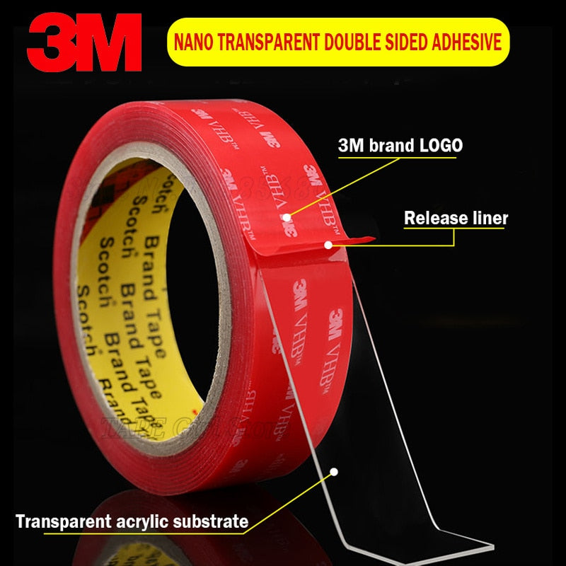 3M VHB 4910 Double Sided Tape High Temperature Transparent Clear Acrylic Foam Adhesive 1.0MM Thick