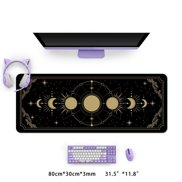 Extra Large Kawaii Mouse Pad Moon Phase