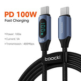 Toocki Type C to Type C Cable 100W PD Fast Charging Charger USB C to USB C Display Cable