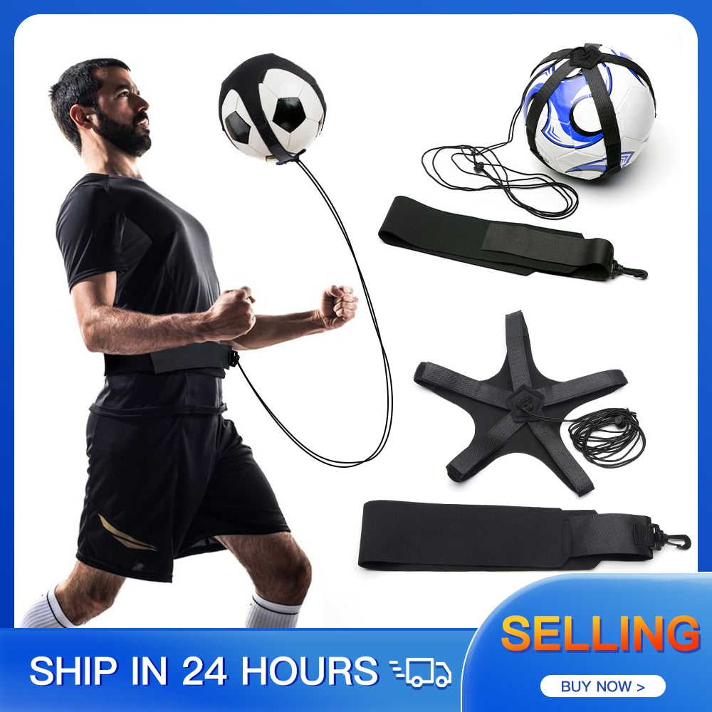 Soccer Ball belt that allows you to juggle or kick solo for training purposes.