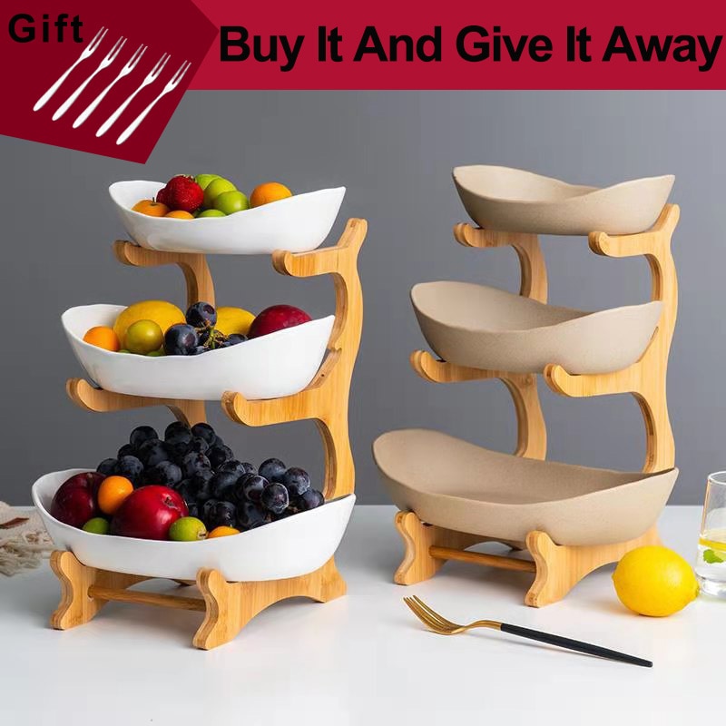 One, Two or three-layer Plastic Fruit, snacks candy bowls with stand.