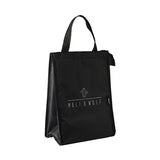 PURDORED 1 Pc black pattern thermal lunch bag