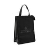 PURDORED 1 Pc black pattern thermal lunch bag