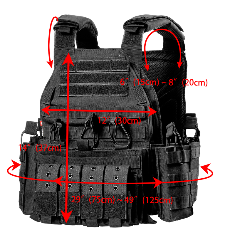 1000D Nylon Plate Carrier Tactical Vest Outdoor Hunting Protective Adjustable MODULAR Vest (AirSoft)