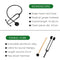 Classic Black Medical Health Monitor Storage Case Kit and Stethoscope Otoscope Tuning Fork Reflex Hammer LED Penlight Torch Tool