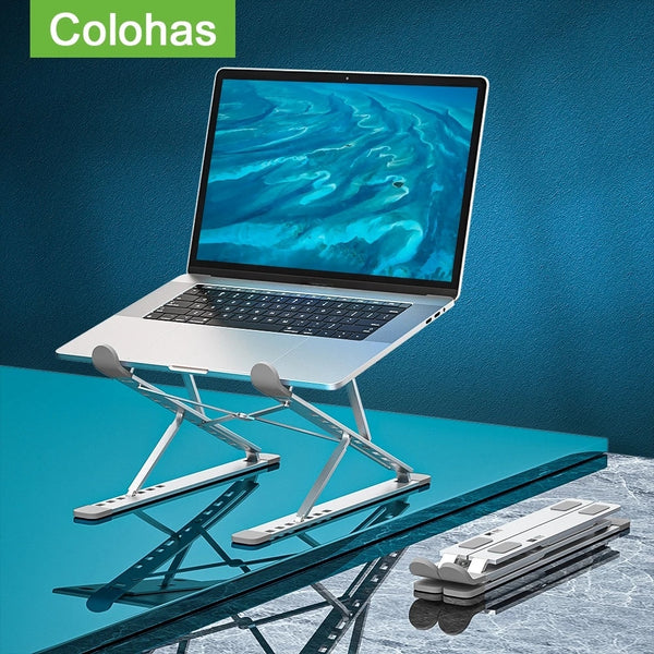 Adjustable Stand For All Notebook Computers. Silicone Anti slip Pads, Foldable With Height Adjustment.