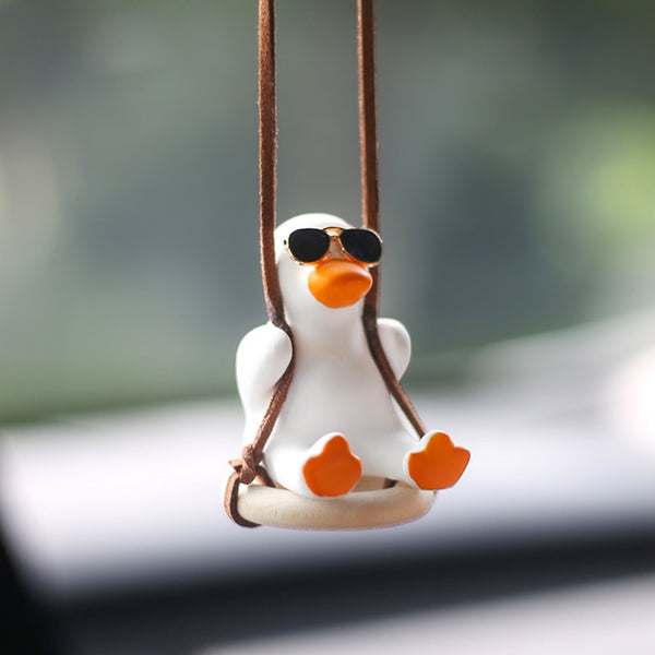 Car Rearview Mirror Ornaments Of Swinging Ducks.