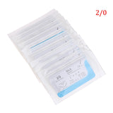 12Pcs 75cm 2/0 3/0 4/0 5/0 Medical Needle Suture Nylon Monofilament Thread Suture Practice Kit Teaching Demonstrations Exercises