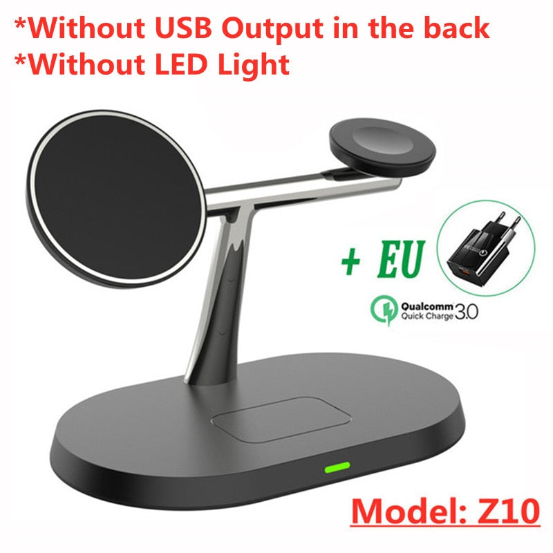 30W 3 in 1 Magnetic Wireless Charger Stand for iPhone 14 13 12 Pro Max Apple Watch Airpods Induction  Fast Charging Station