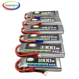 2S 3S 4S 6S 2200 4200 5200 6000mAh 30C 40C 60C 7.4V 11.1V 14.8V RC LiPo Battery For RC Drone Helicopter .